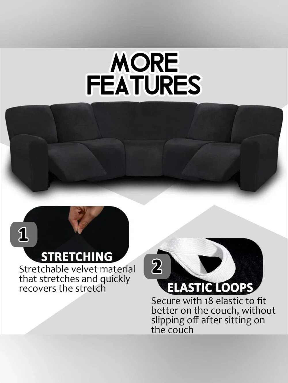 Luxury Black Reclining Sectional Sofa Cover Bring The Old Into New Again